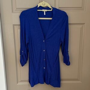 LOGO by Lori Goldstein Royal Blue Button Down Shirt